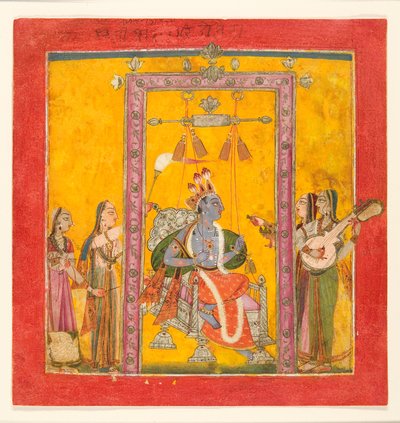 Hindola Raga, c.1700 door Indian School
