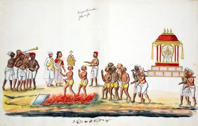 Hindoe Vuurloopceremonie door Indian School