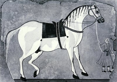 Paard en Knecht van de Keizerlijke Stal, ca. 1660 (litho) door Indian School