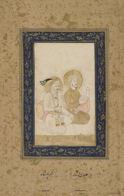 Humayun en Akbar, los album folio, ca. 1900 door Indian School