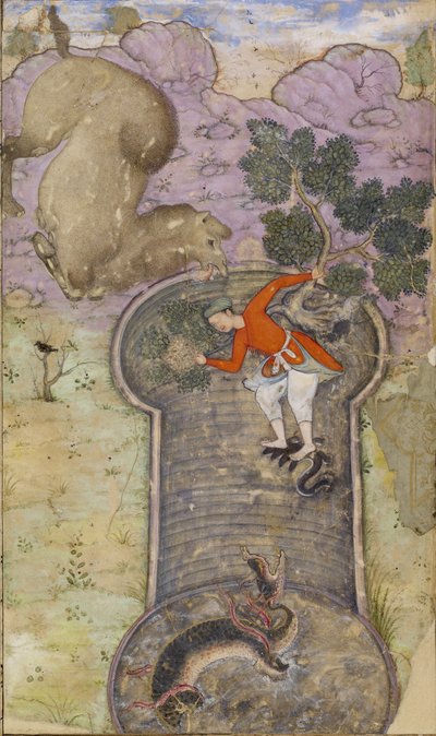 Illustratie uit "Anv?r-i Suhayl?" door Indian School