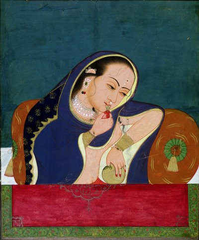 Bedwelmde Dame bij een Raam, late 18e eeuw door Indian School