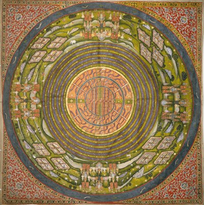Jain diagram van het universum (Jambudvipa) door Indian School