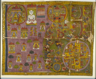 Jain-pelgrimstocht, gemaakt in Rajasthan, ca. 1750 door Indian School