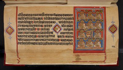 Kalpasutra manuscript folio met Ganadharas door Indian School