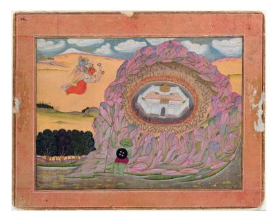 Krishna nadert de citadel van Naraka, c.1710 door Indian School