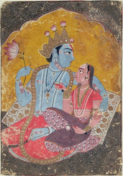 Krishna en Radha, c.1690-1700 door Indian School
