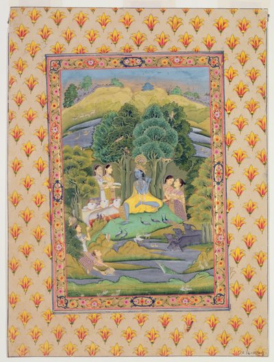 Krishna en de Gopis door Indian School