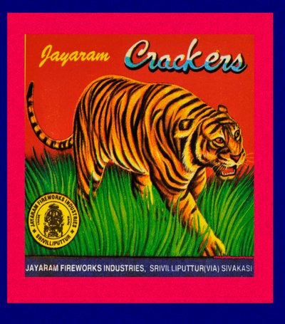 Label van een vuurwerkdoos door Indian School
