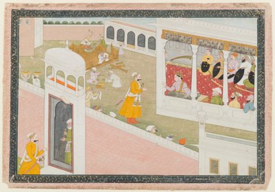 Blad uit een Verspreide Hamir Hath Serie, 1800-1810 door Indian School