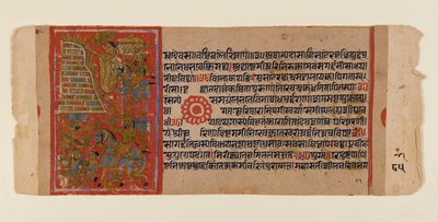 Blad uit een Verspreid Jain Manuscript van de Kalakacharya-katha, c.1450-1475 door Indian School