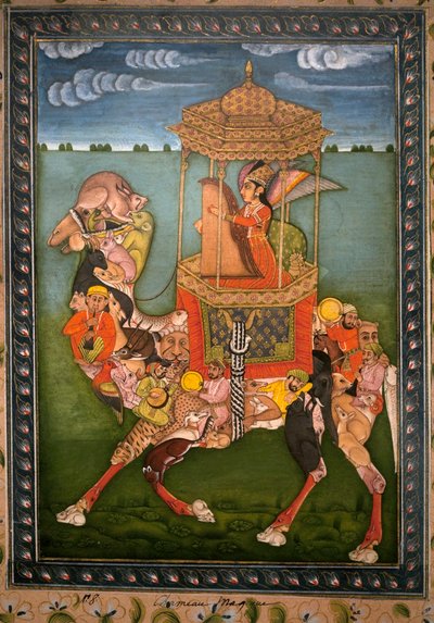 Magische kameel. Geschilderde miniatuur, circa 1750, kunst van Rajasthan en Pahari (India). Nationaal Museum van Korea, Seoul (Zuid-Korea) door Indian School