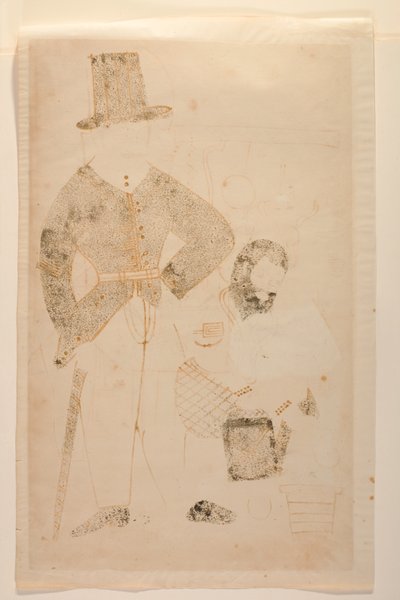 Mahant draait de oliepers in de gevangenis, Kalighat Album, c.1880 door Indian School