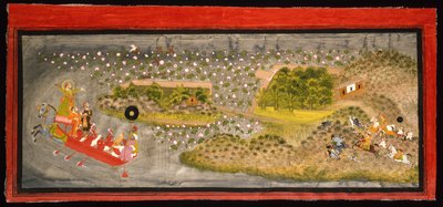 Maharana Jagat Singh II op jacht en zwijnenjacht door Indian School