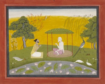 Markandeya verwijst Jaimuni naar de vier wijze vogels, c.1800-20 door Indian School