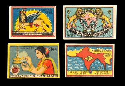 Luciferdoosjes etiketten door Indian School