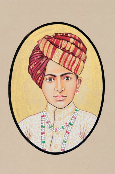 Miniatuurschilderij van Maharaja Jai Singh Alwar door Indian School