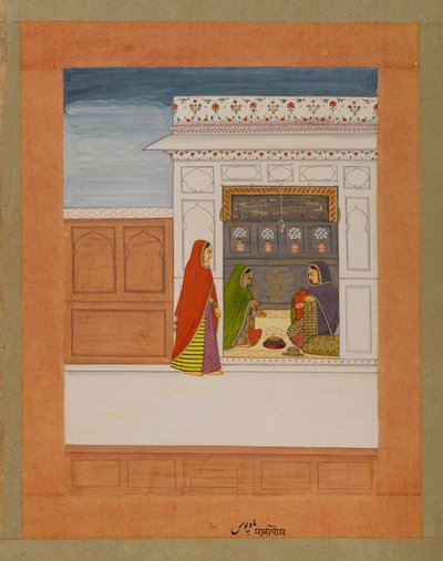 Maand van Pausha, pagina uit een Baramasa-serie door Indian School