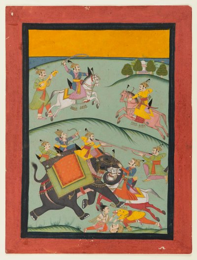 Nata Ragini, pagina uit een verspreide Ragamala-serie door Indian School