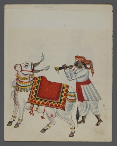 Een van een set van negen afbeeldingen die Indiërs in verschillende beroepen tonen door Indian School