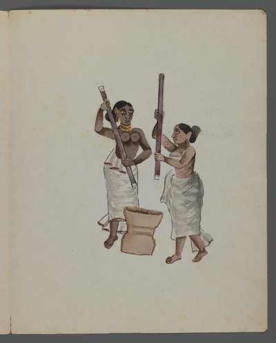 Een van een set van negen afbeeldingen die Indiërs in verschillende beroepen tonen door Indian School