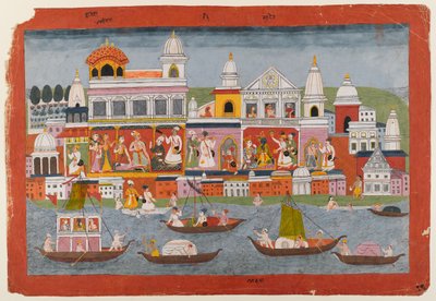 Pagina uit een Bhagavata Purana-serie door Indian School