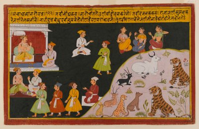 Pagina uit een verspreide Panchakhyana-serie door Indian School