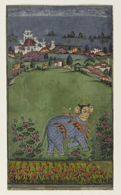 Pagina uit een astrologisch verhandeling, ca. 1750 door Indian School