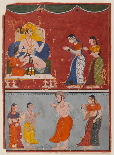 Pagina uit een Onbekende Serie, ca. 1650 door Indian School