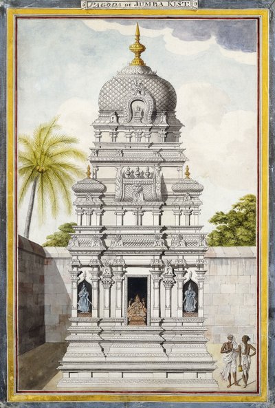 Deel van de Tempel van Jambukeshvara, Srirangam, Tamil Nadu door Indian School