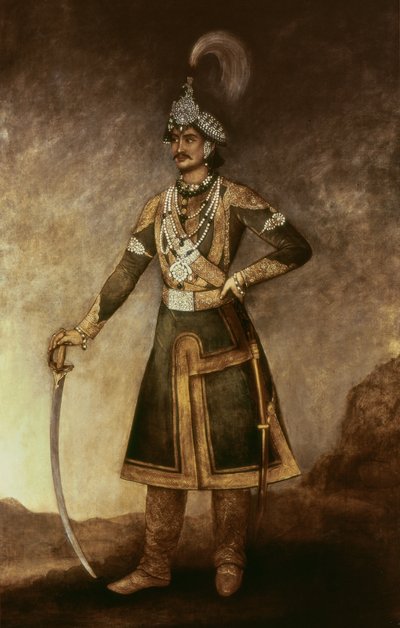 Portret van Jung Bahadur Koowar Ranajee (1816-77) door Indian School