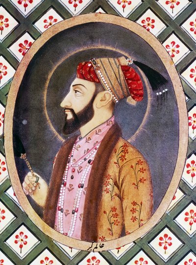 Portret van Mughal keizer Aurangzeb bekend als Alamgir I (1618-1707), heerser van India van 1658 tot 1717 door Indian School