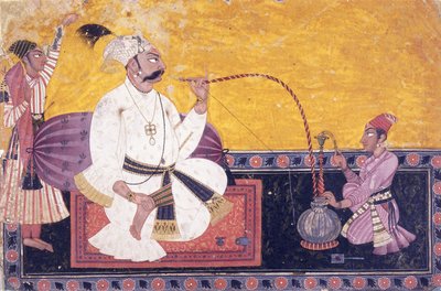 Portret van Raja Kirpal Pal van Basohli door Indian School