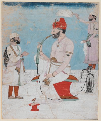 Portret van Raja Sansar Chand van Kangra door Indian School