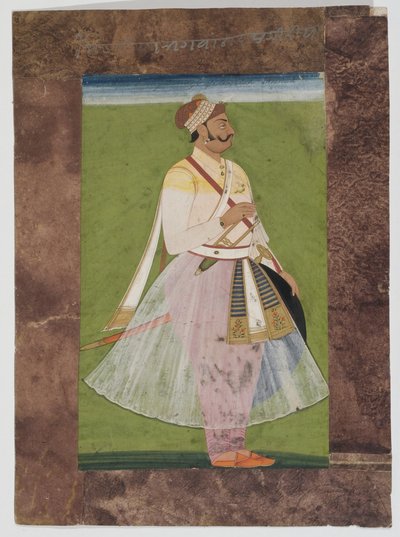Portret van de Rathor-hoofdman Bhagwan Das, van de Mertia-clan van Rian, Jodhpur door Indian School