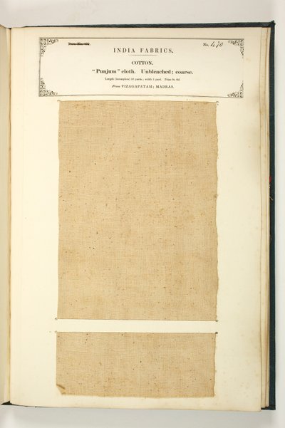 Punjum-stof, Vizagapatam, Madras, uit De Collectie van de Textielfabrikanten van India, door John Forbes Watson, uitgegeven in 1866 door Indian School