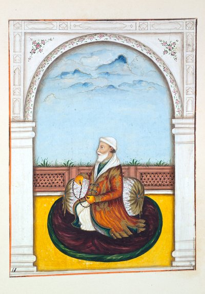 Rajah Dina Nath-Bahadur, uit Het Koninkrijk van Punjab, zijn Heersers en Hoofden, deel I, een deel van 27 aquarelstudies door een onbekende Indiase kunstenaar, ca. 1840 door Indian School