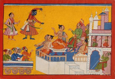 Rama buigt zijn boog, c.1700 door Indian School
