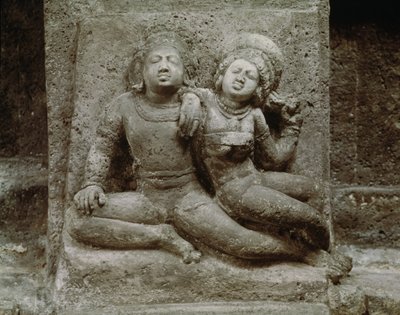 Reliëf van een Mithuna paar, uit Grot 4 door Indian School