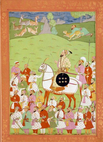 Voorstelling van Shah Alem tweede zoon van Aurengzib te paard door Indian School
