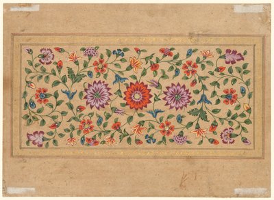 Scrollende bloemenranken, 1755 door Indian School