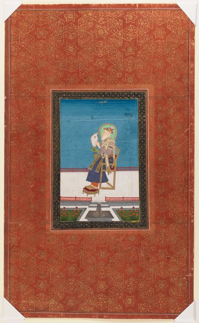 Shah Jahan met een valk, 1875-1900 door Indian School
