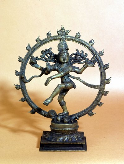 Shiva dansend in de cirkel van vuur en verpletterend de geest van het kwaad. 18e eeuw. Milaan door Indian School