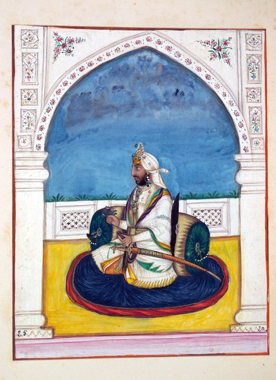 Sirdar Shamshir Singh, uit Het Koninkrijk van Punjab, zijn Heersers en Hoofden, deel I, een deel van 27 aquarelstudies door een onbekende Indiase kunstenaar, ca. 1840 door Indian School