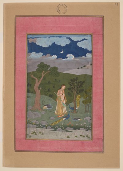 Sorath Ragini, India, Hyderabad, circa 1760; Johnson Album 37, nr. 24 (inkt, kleuren  goud op papier) door Indian School