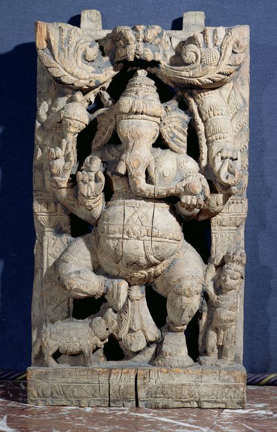 Beeld van Ganesh op de troon door Indian School