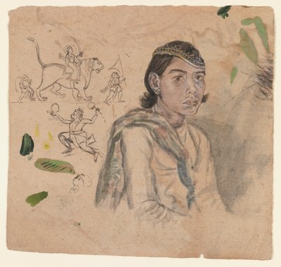 Studie van een jongeling door Indian School