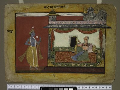 De Nadering van Krishna, c.1660-70 door Indian School