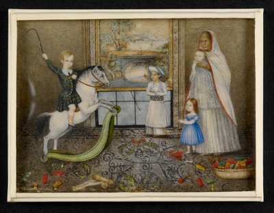 De kinderen van Sir John en Lady Login met hun Ayah en Indiase speelkameraad, ca.1846 door Indian School