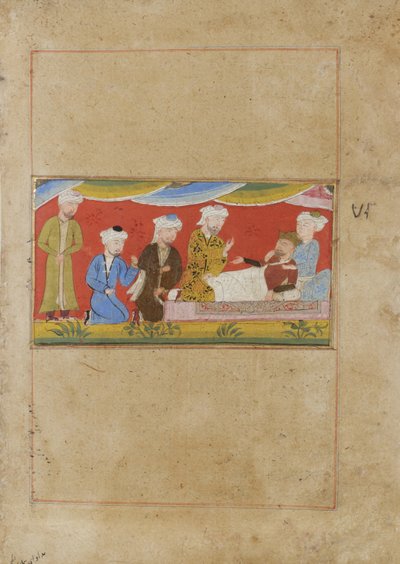 De zieke Alexander dicteert zijn testament, ca. 1475 door Indian School